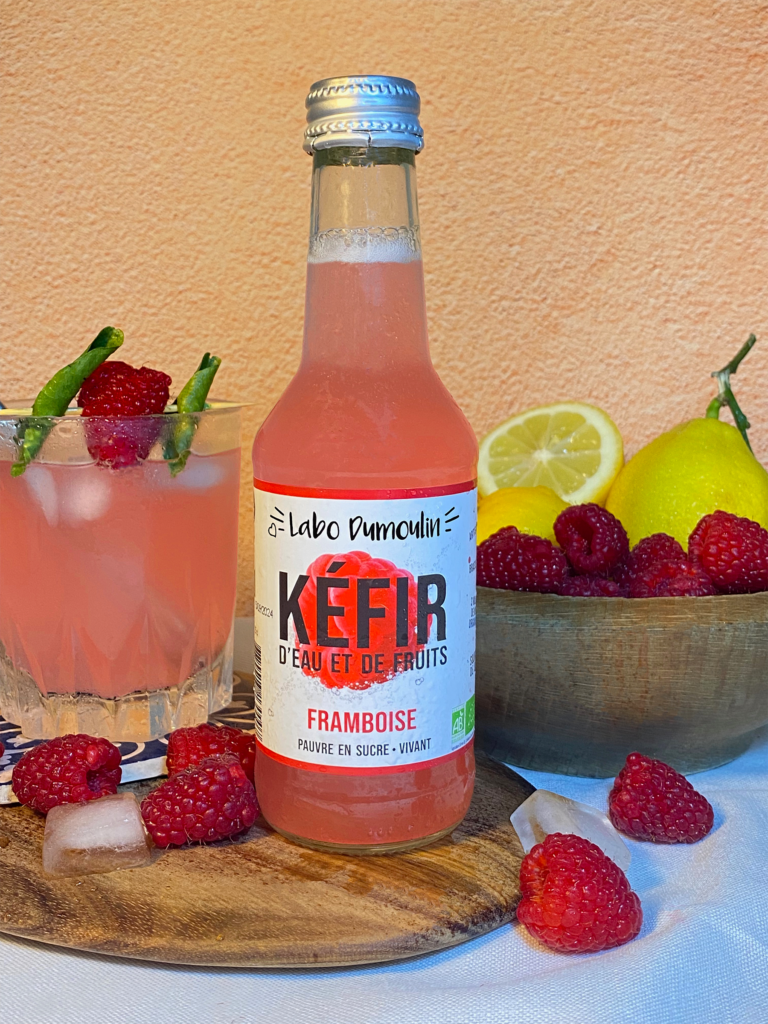 kefir de fruits à la framboise - recette de kefir de fruits à la framboise. boisson kefir riche en probiotique. producteur de kefir de fruits
