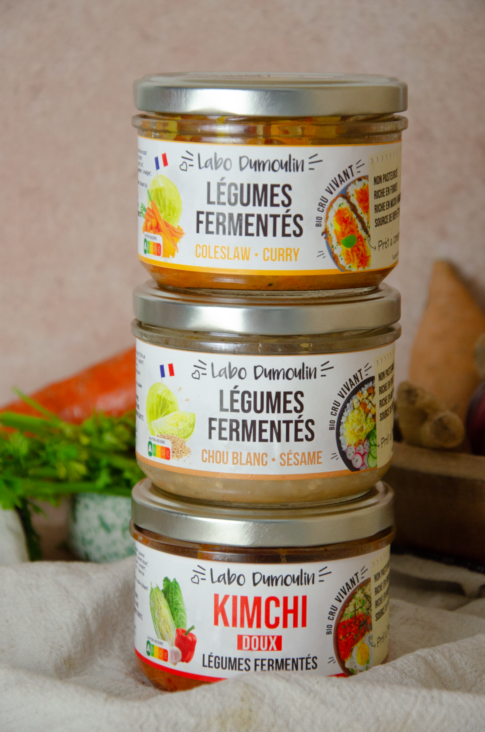 légumes fermentés le labo Dumoulin marque de légumes lactofermentés non pasteurisé et bio - alsace france